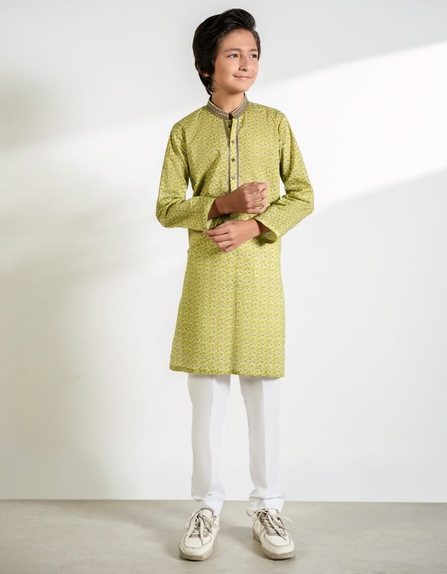YELLOW LEMON COTTON KURTA