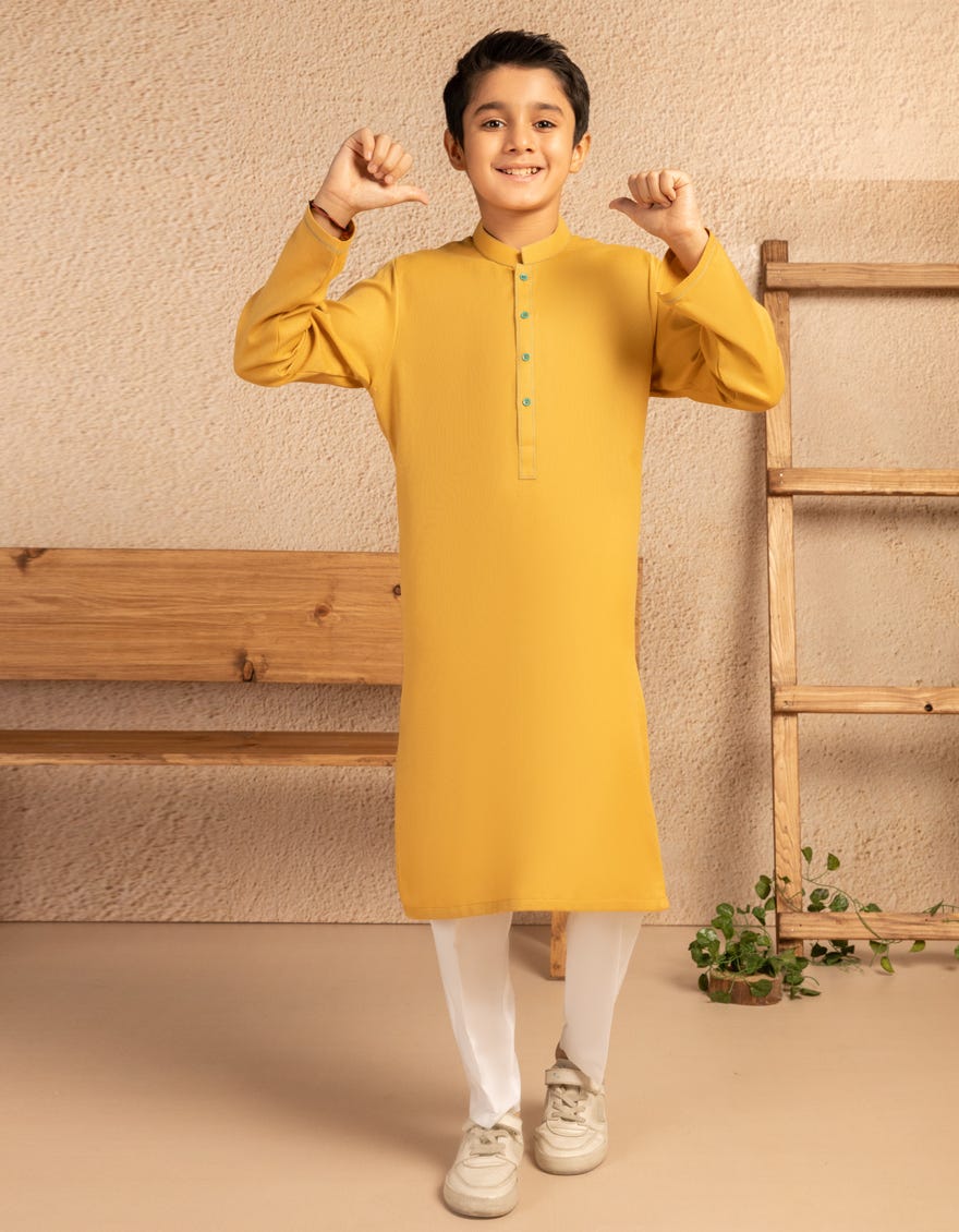 MUSTARD COTTON CASUAL KURTA|JCKA46785