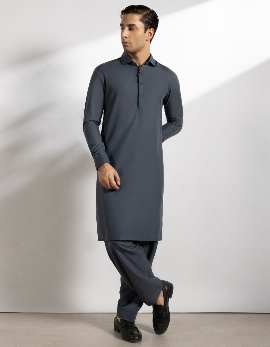 GREY BLENDED KAMEEZ SHALWAR
