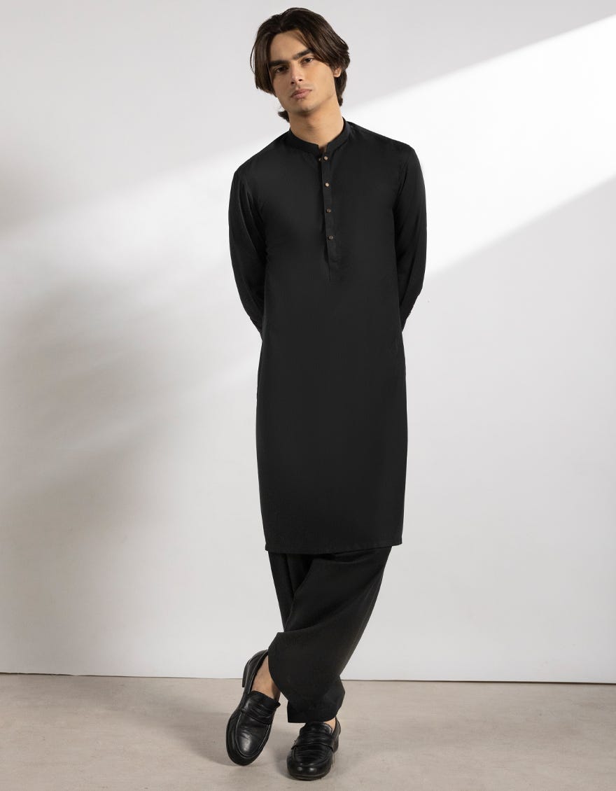 BLACK BLENDED KAMEEZ SHALWAR