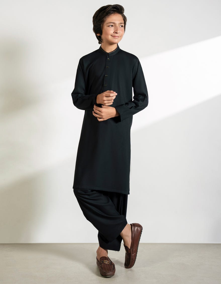 BLACK BLENDED KAMEEZ SHALWAR
