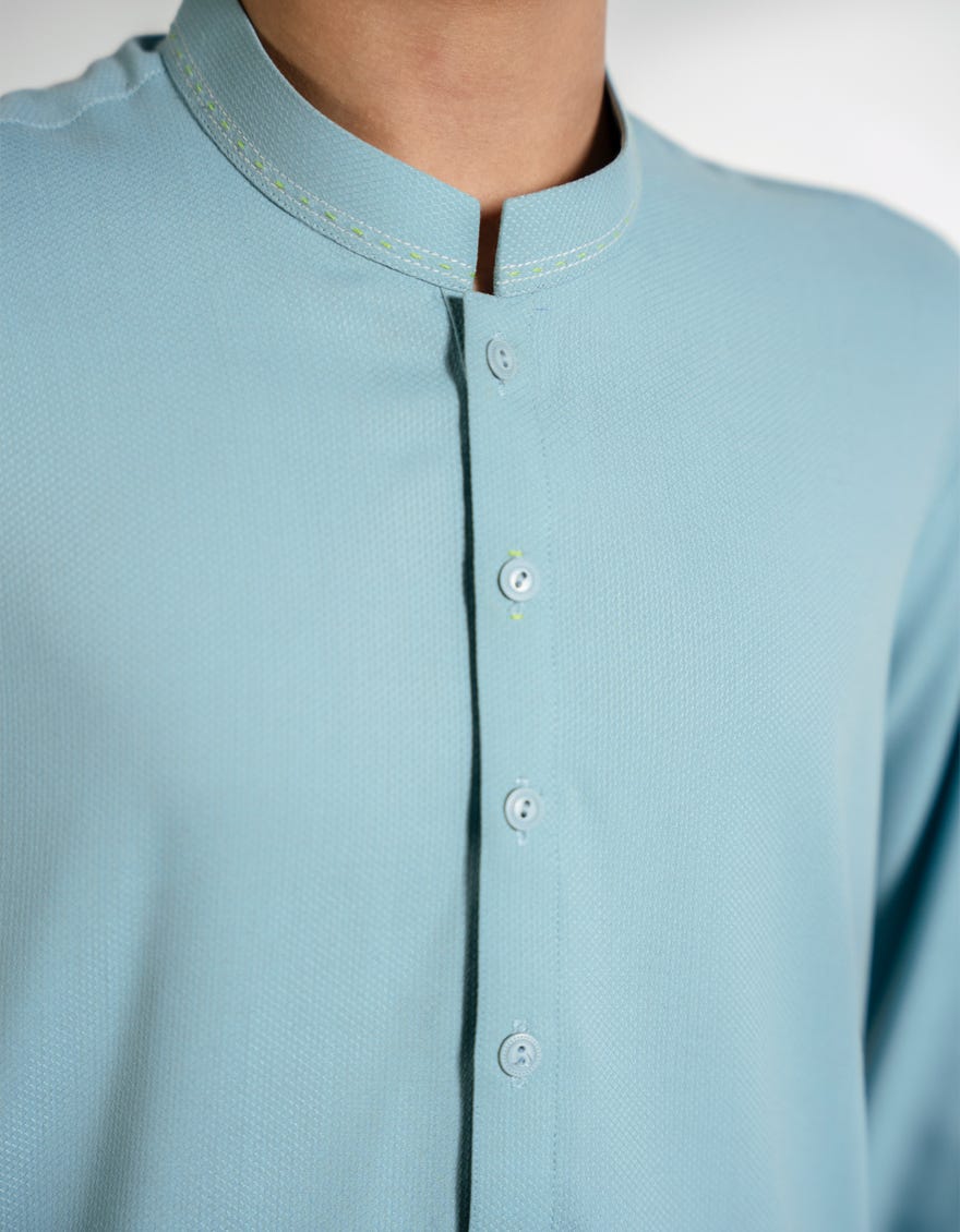 SKY BLUE BLENDED KAMEEZ SHALWAR