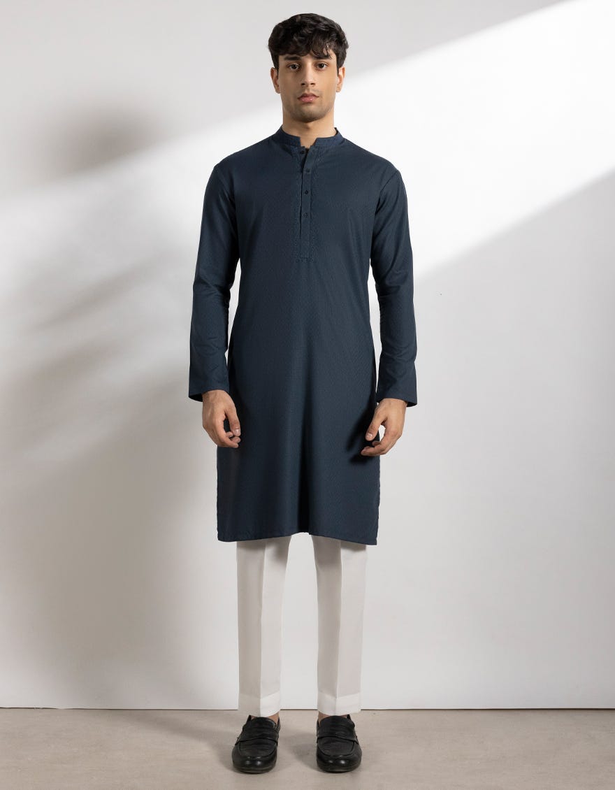 PERSIAN BLUE BLENDED KURTA