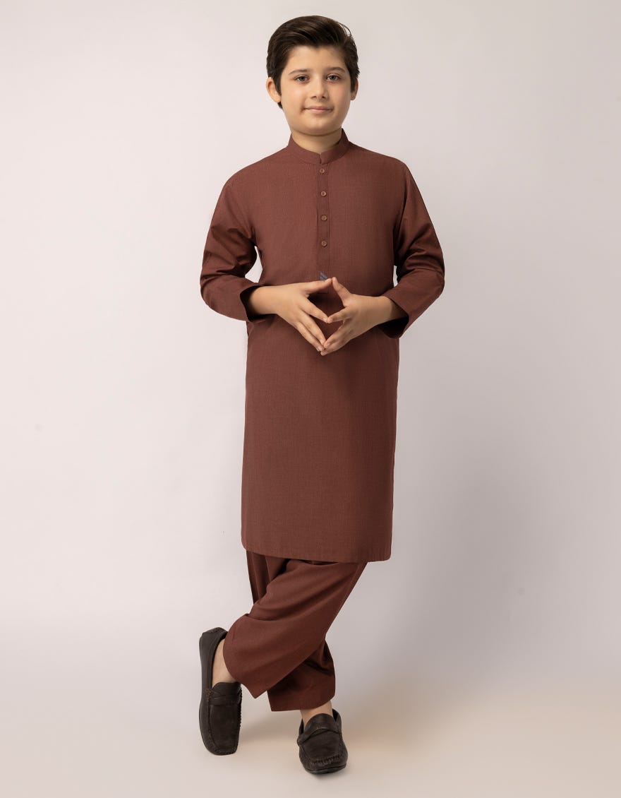 RUST BROWN CASUAL KAMEEZ SHALWAR