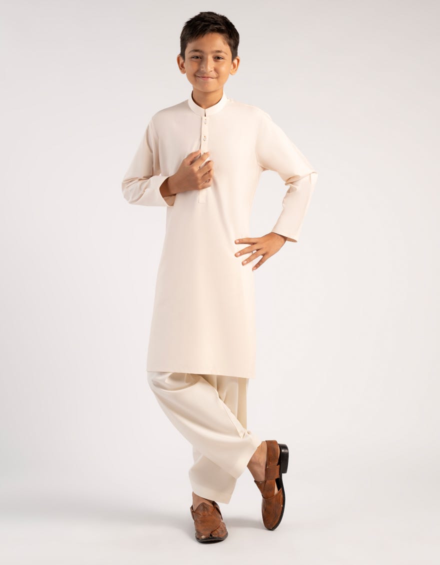 LIGHT PEACH BLENDED KAMEEZ SHALWAR