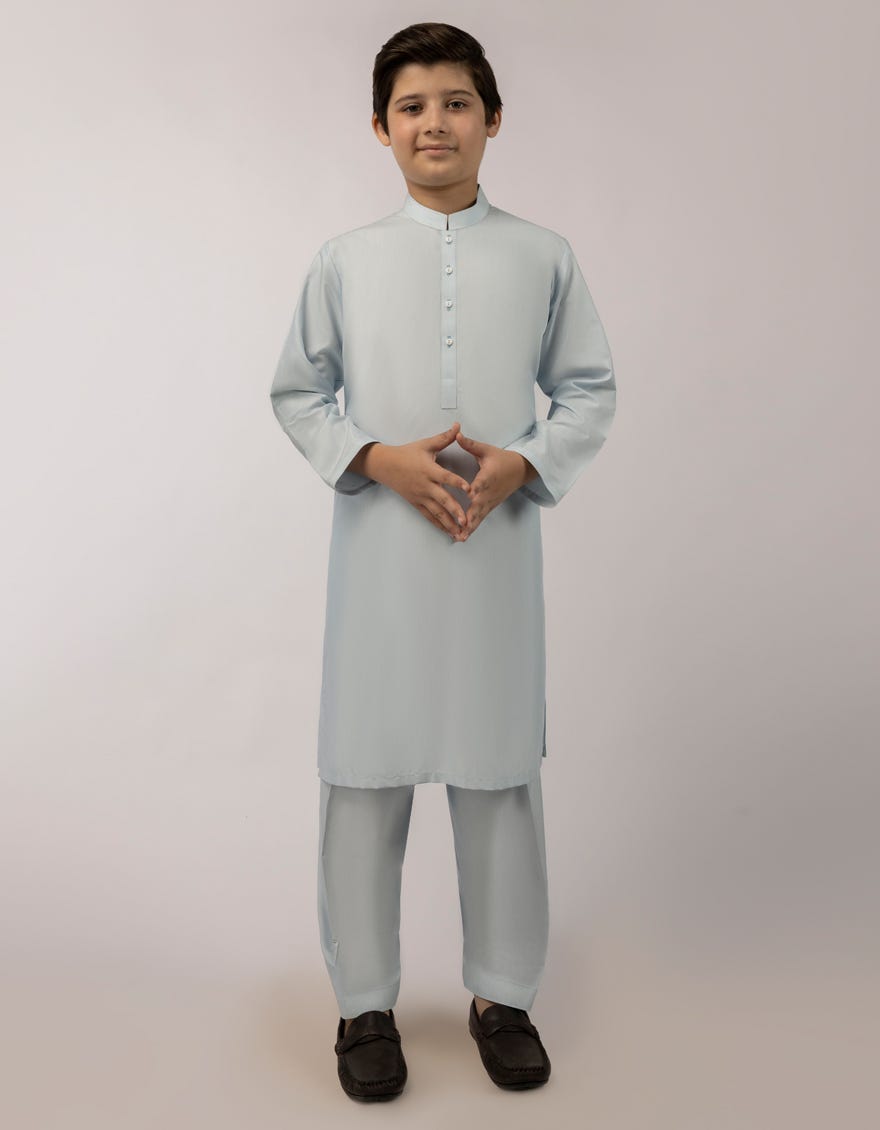 SKY BLUE PLAIN KAMEEZ SHALWAR