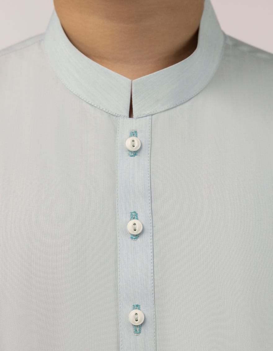 SKY BLUE PLAIN KAMEEZ SHALWAR