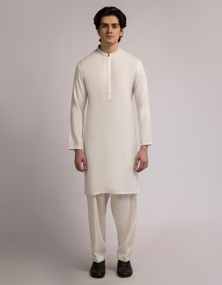 OFF WHITE FORMAL KAMEEZ SHALWAR