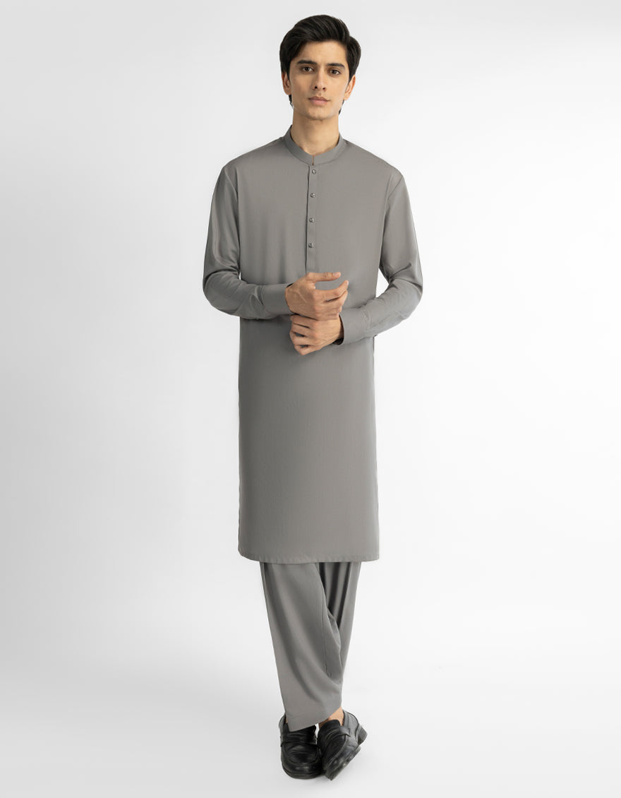 GREY PLAIN KAMEEZ SHALWAR