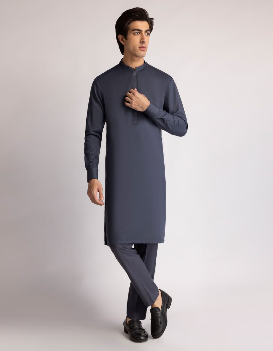 DARK GREY KURTA TROUSERS