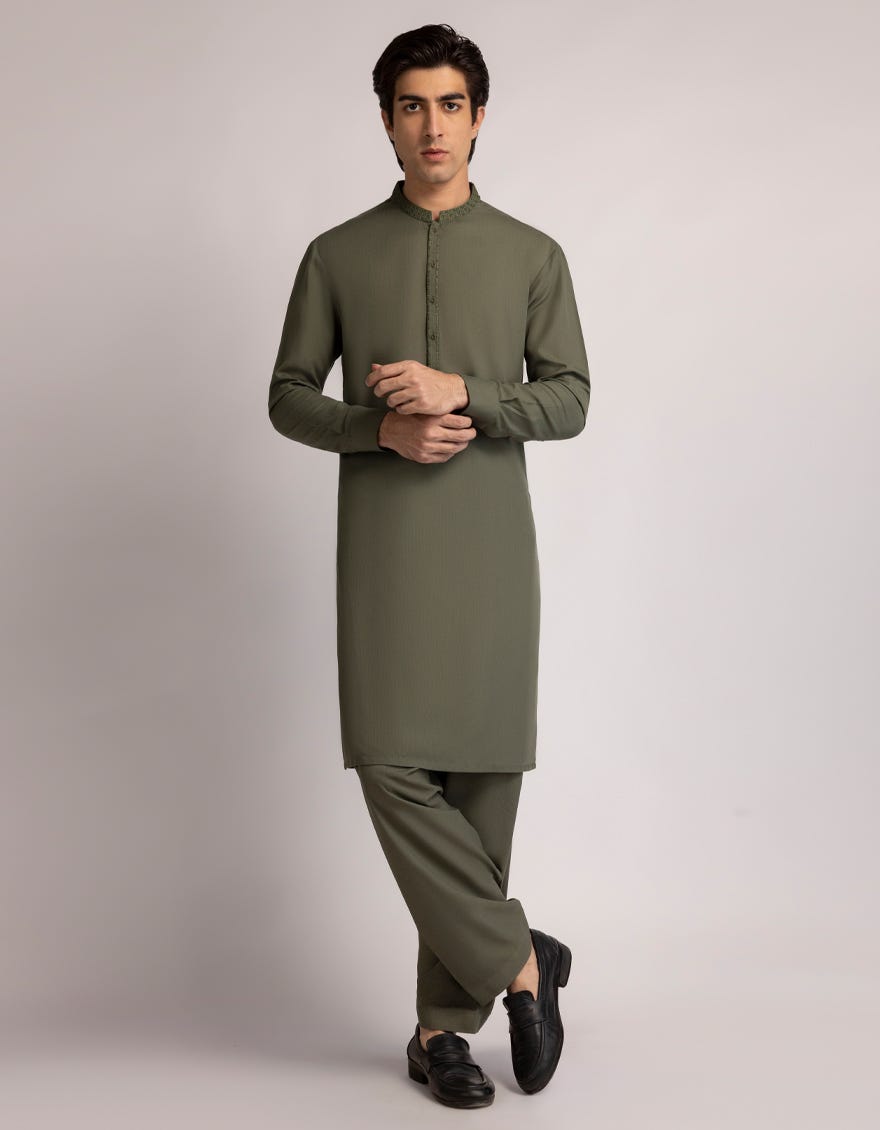 GREEN FORMAL KAMEEZ SHALWAR