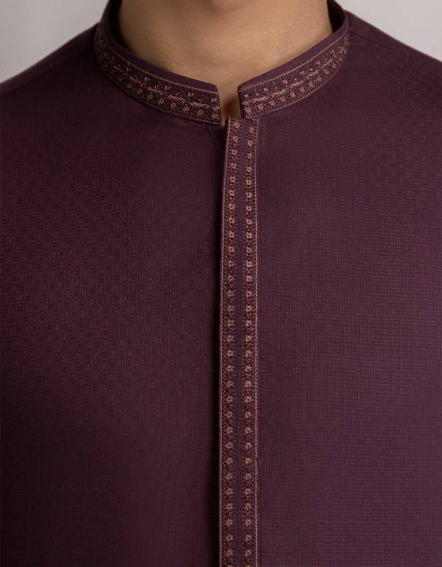 DARK MAROON SEMI FORMAL KURTA