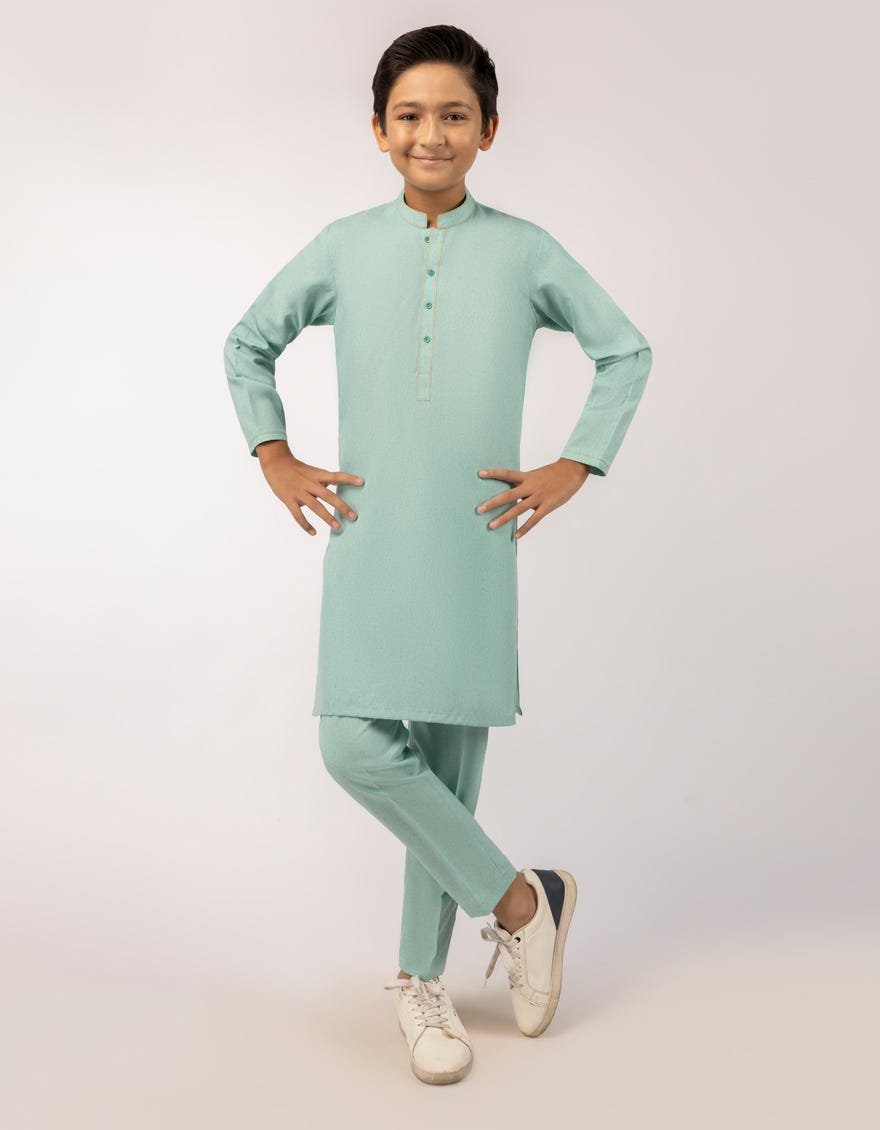 SEA GREEN CASUAL KURTA TROUSERS