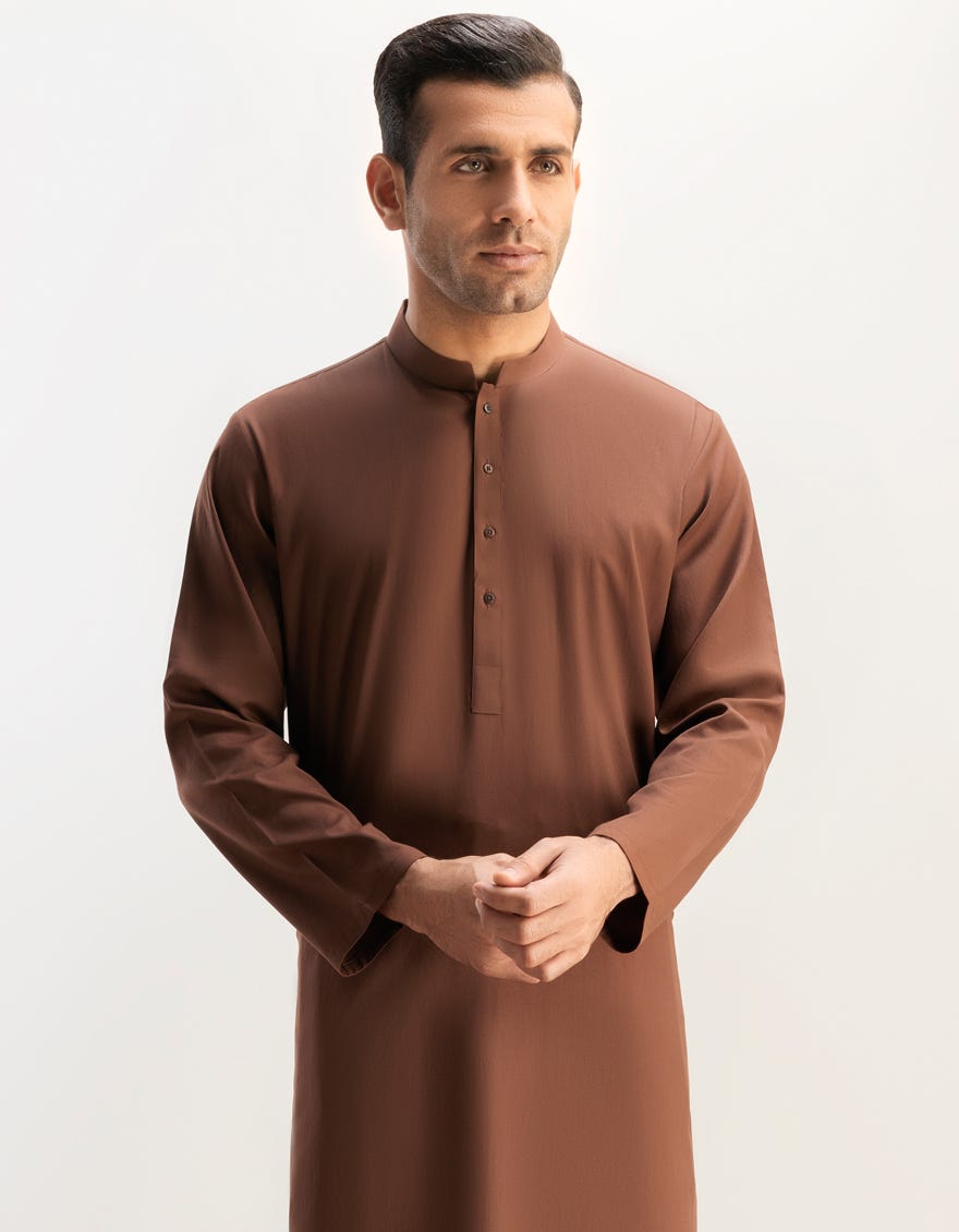 BROWN BLENDED KAMEEZ SHALWAR | JJKS-A-47006-R2-AP