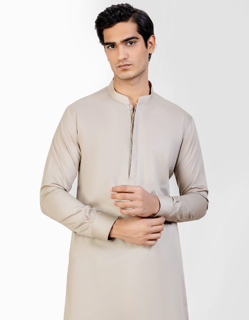 Sand Cotton Men's Kameez Shalwar | Jjks-S-47057
