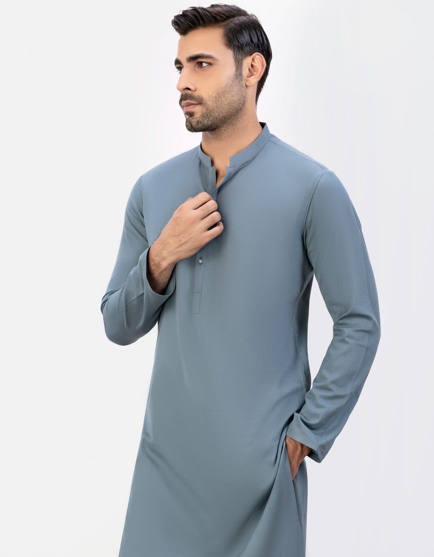 Grey Cotton Men's Kurta | Jjk-A-47071