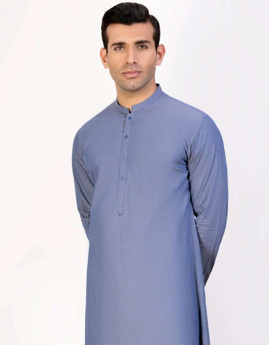 Blue Cotton Men's Kurta | Jjk-A-47093