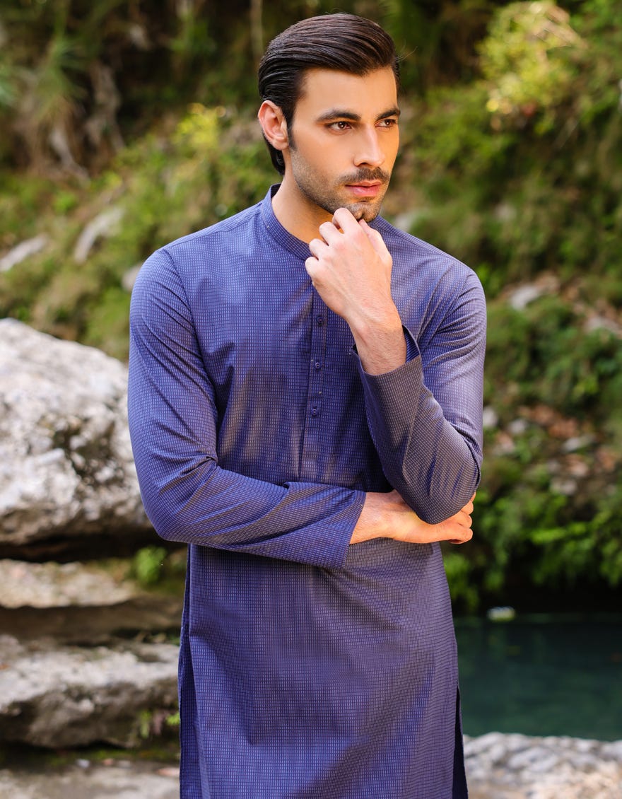 Blue Cotton Men's Kurta | Jjk-A-47095