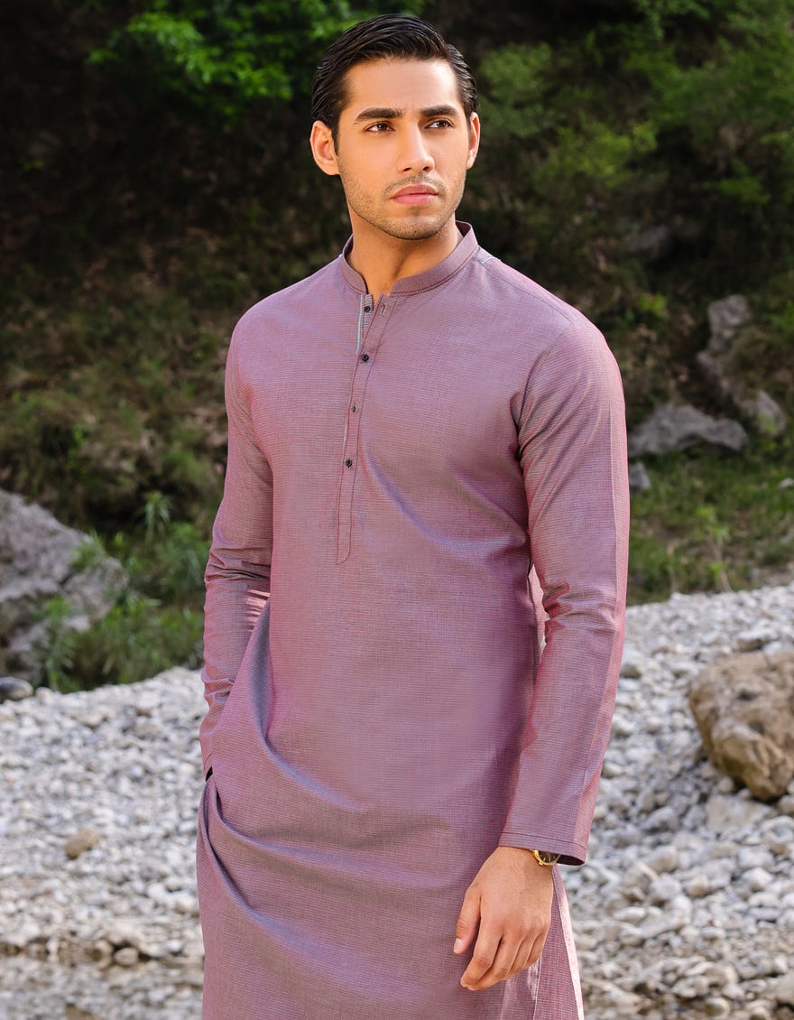 Purple Cotton Men's Kurta | Jjk-S-47096