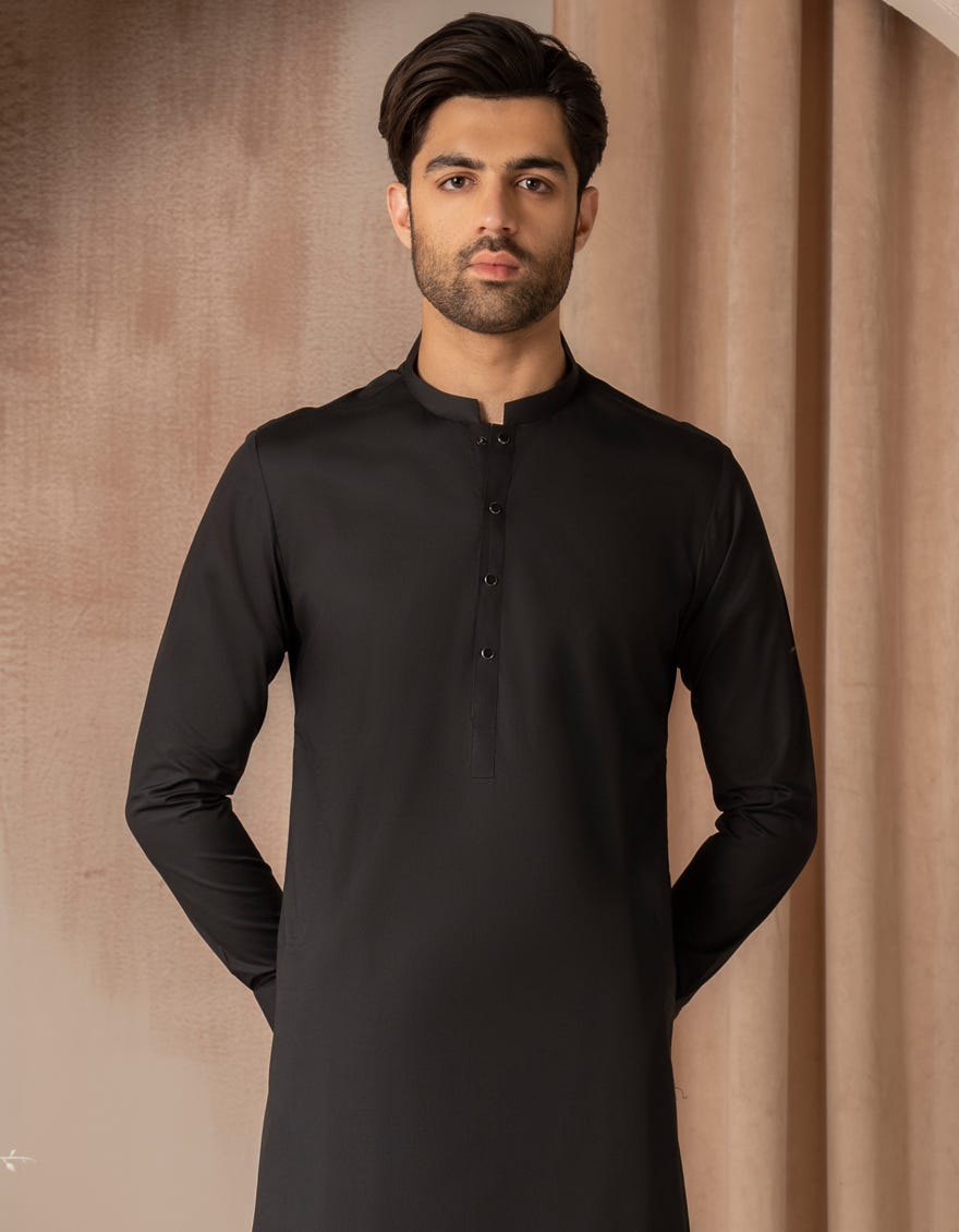BLACK BLENDED CASUAL KAMEEZ SHALWAR