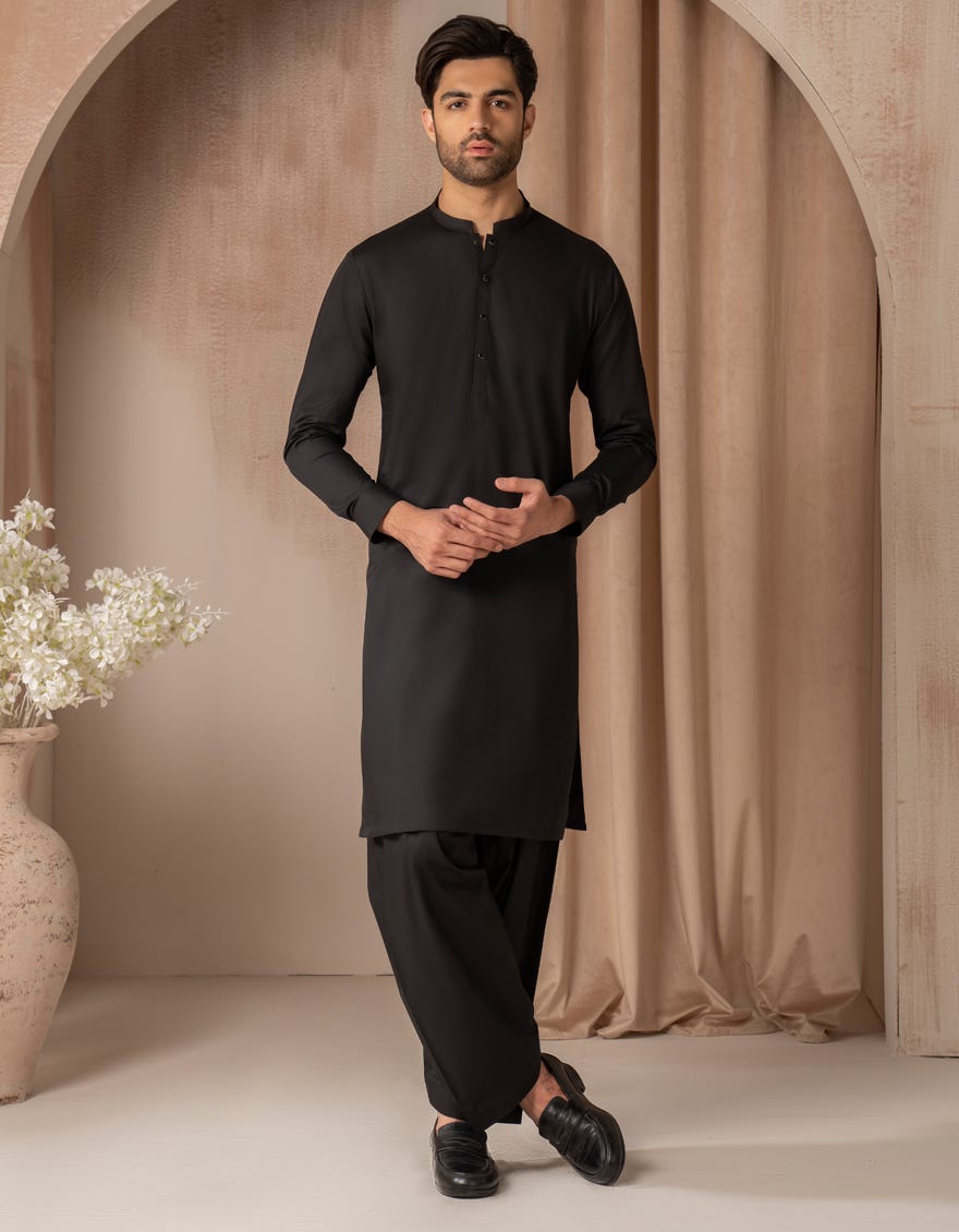 BLACK BLENDED CASUAL KAMEEZ SHALWAR