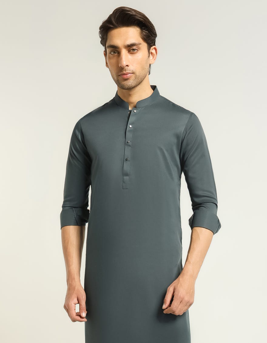 DARK GREEN PLAIN KAMEEZ SHALWAR