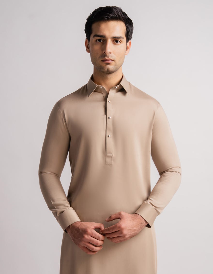 BROWN PLAIN KAMEEZ SHALWAR