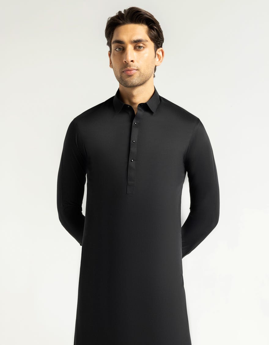BLACK PLAIN KAMEEZ SHALWAR
