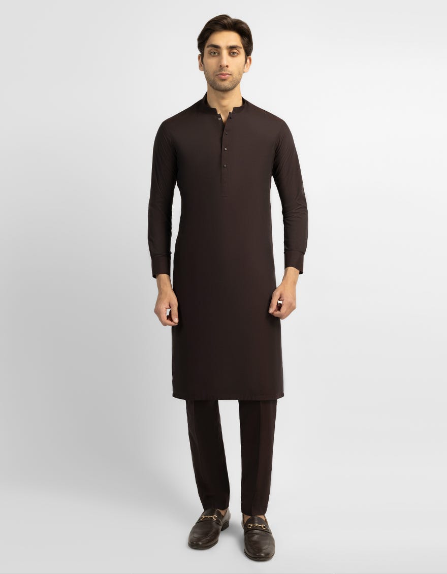 MAROON PLAIN KURTA TROUSERS