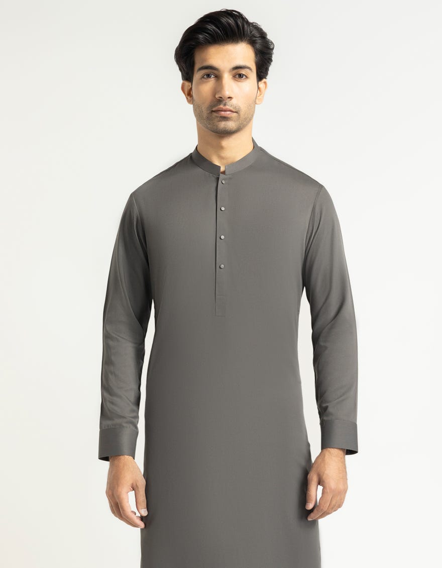 GREY PLAIN KURTA TROUSERS