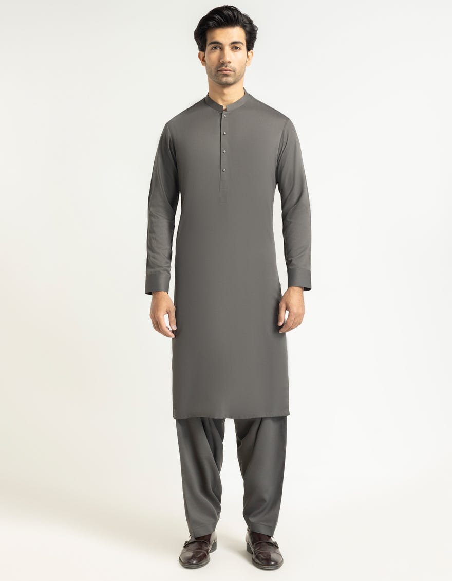 GREY PLAIN KAMEEZ SHALWAR