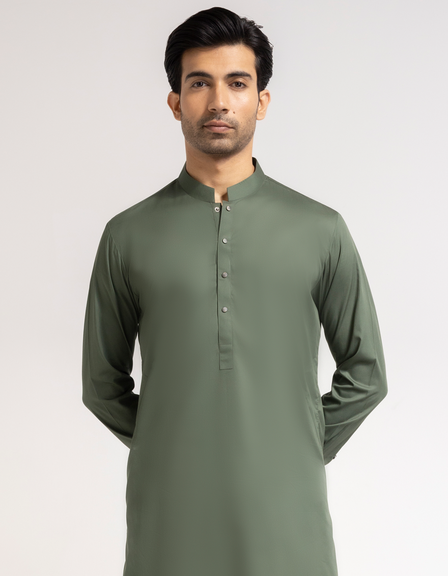 GREEN COTTON CASUAL KAMEEZ SHALWAR
