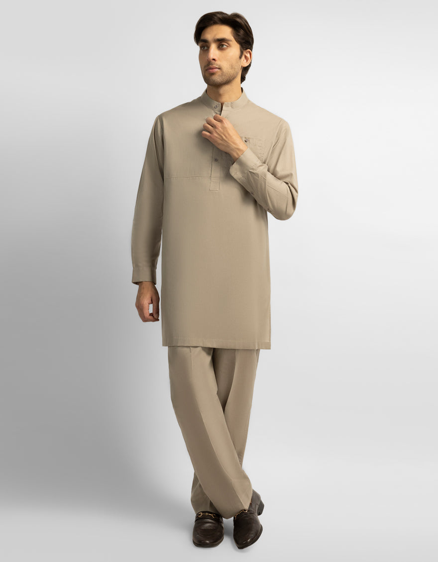 SAND COTTON CASUAL KURTA TROUSERS