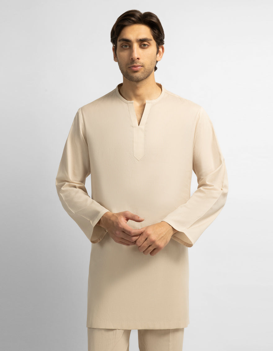 FAWN COTTON CASUAL KURTA TROUSERS