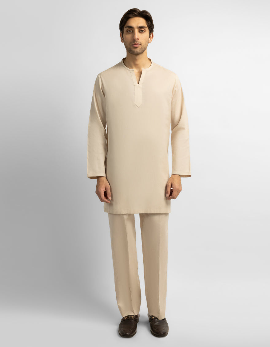 FAWN COTTON CASUAL KURTA TROUSERS