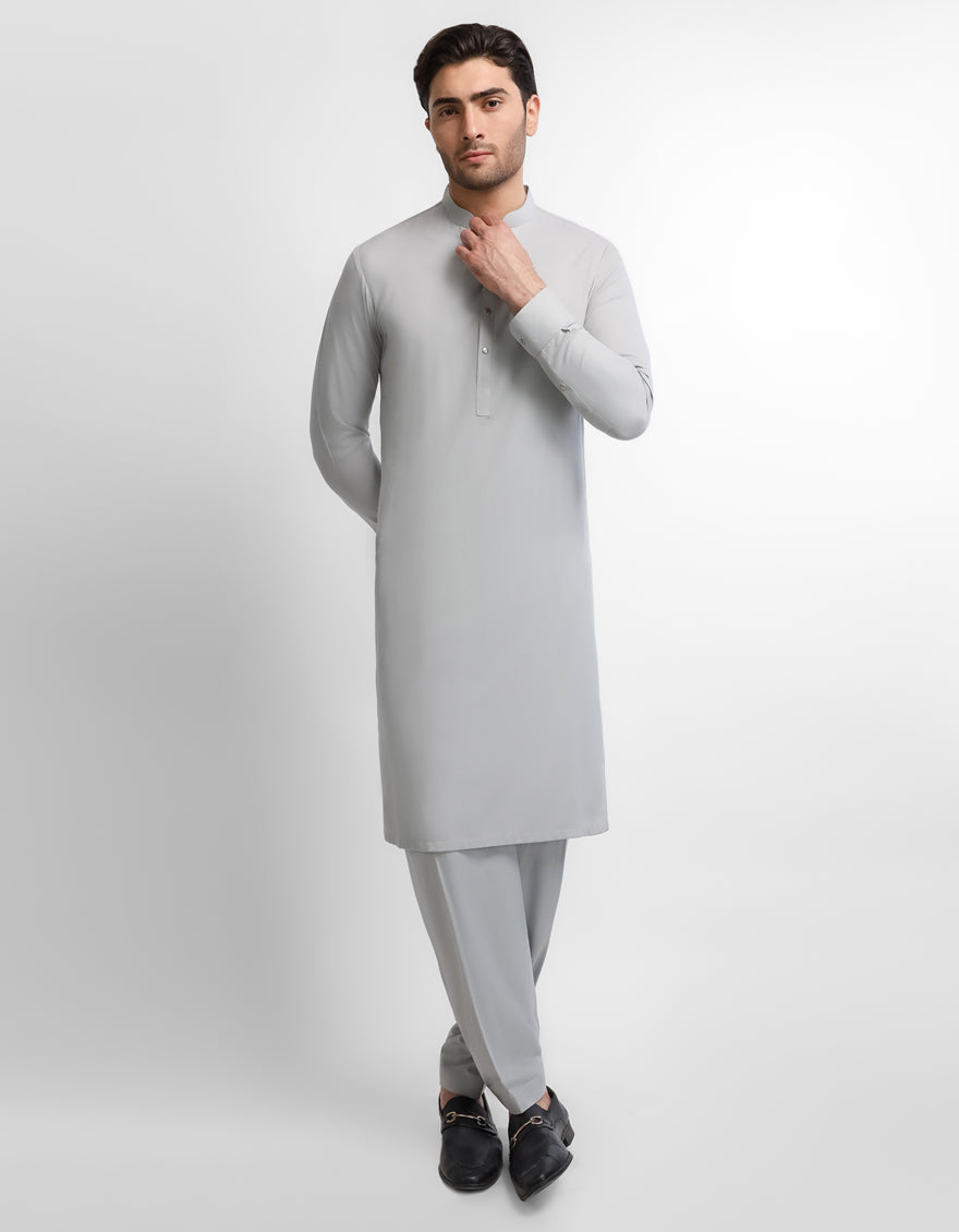 GREY PLAIN KAMEEZ SHALWAR