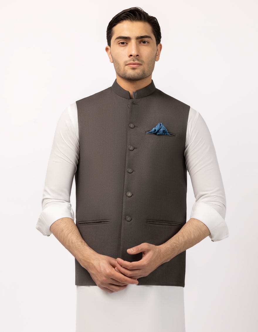 DARK GREY SUITING WAISTCOAT