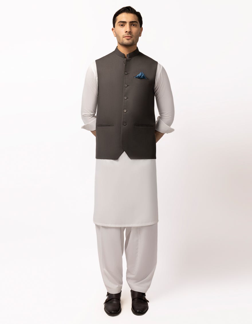 DARK GREY SUITING WAISTCOAT