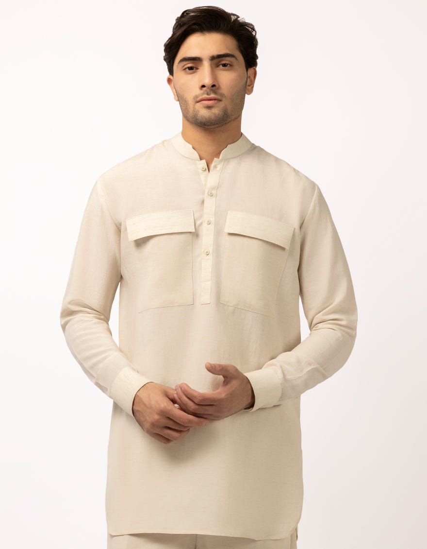FAWN CASUAL SHORT KURTA TROUSERS