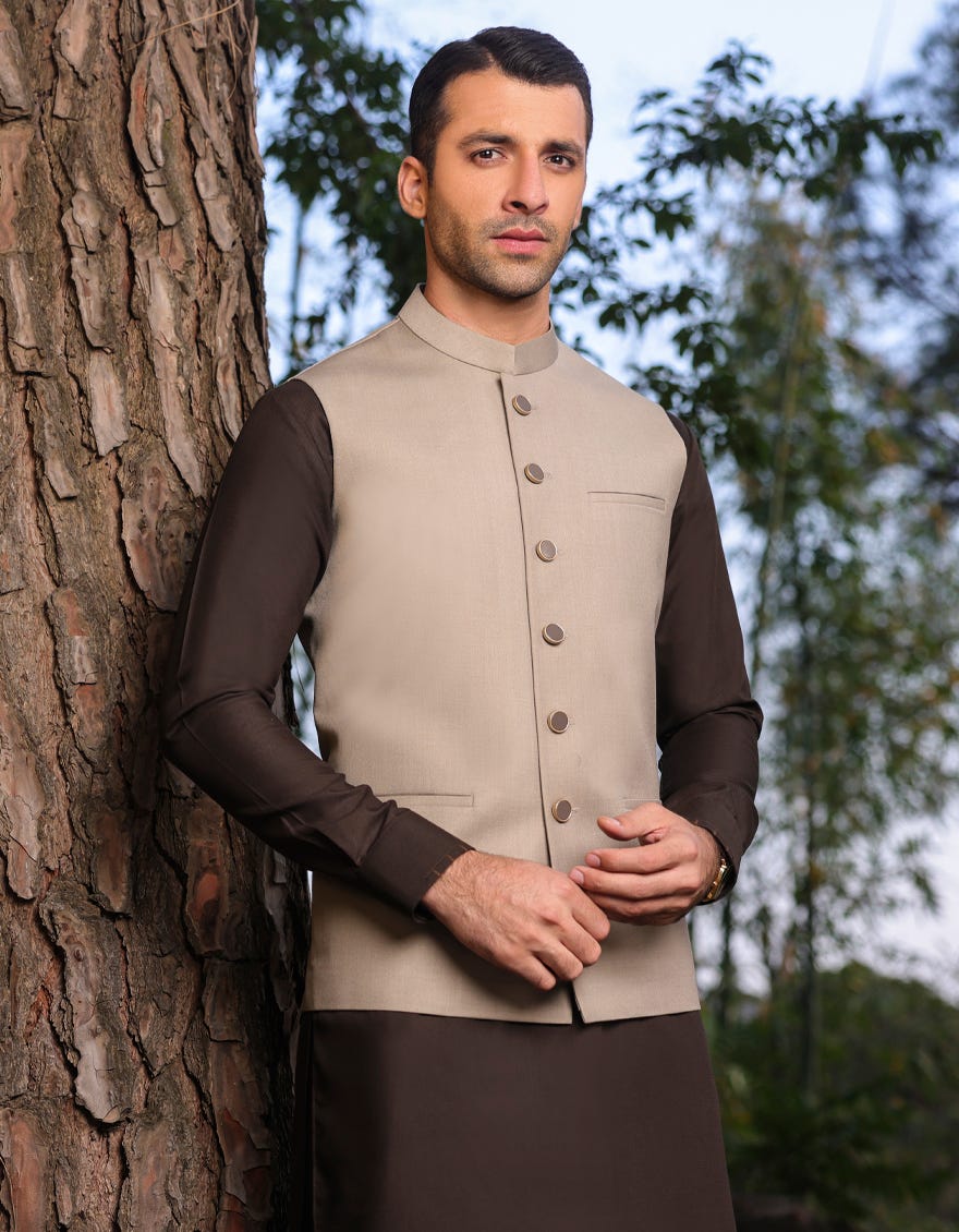 Light Grey Blended Waistcoat | Jjvc-48025