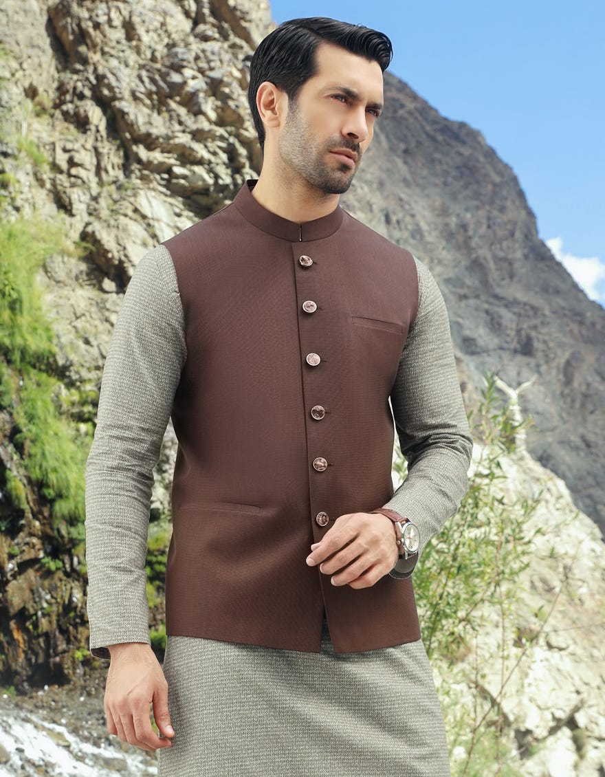 Brown Waistcoat | Jjvc-48043