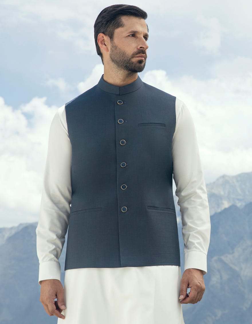 Charcoal Grey Waistcoat | Jjvc-48045