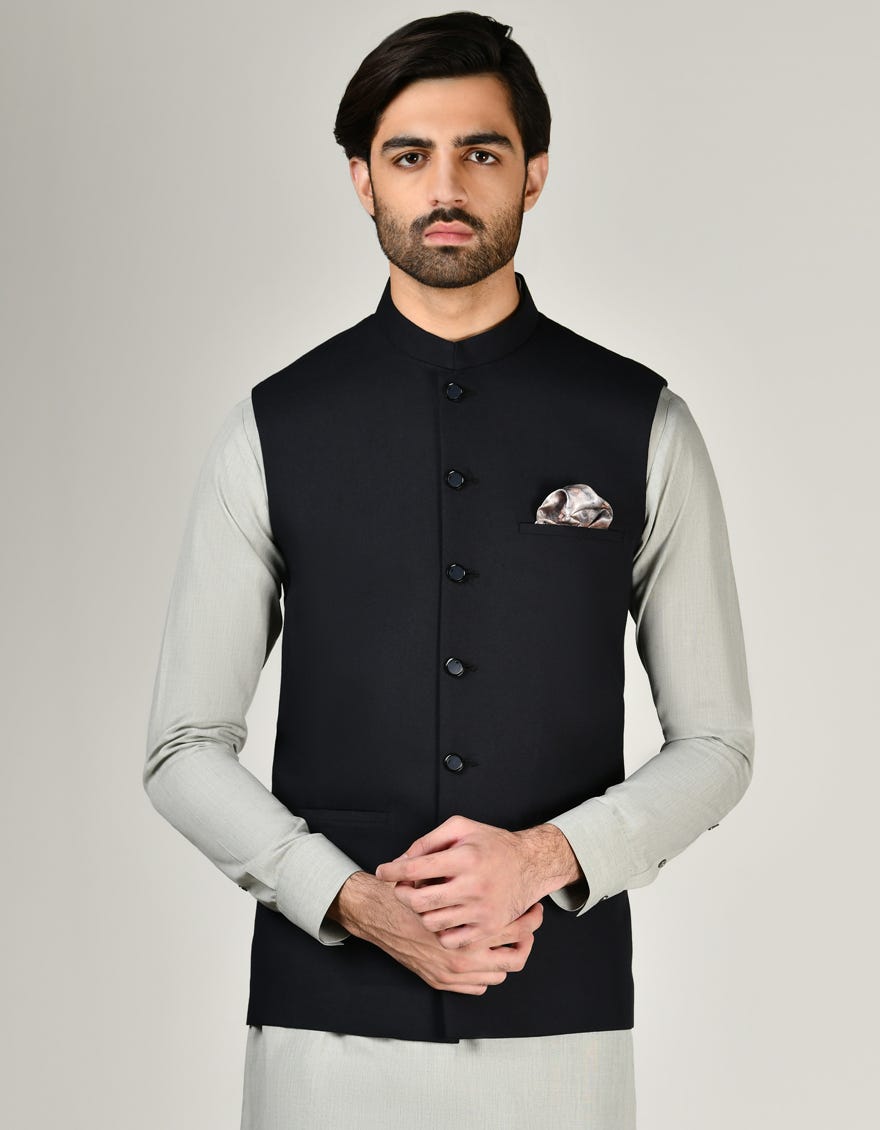 Midnight Blue Suiting Waistcoat | Jjvc-A-48159