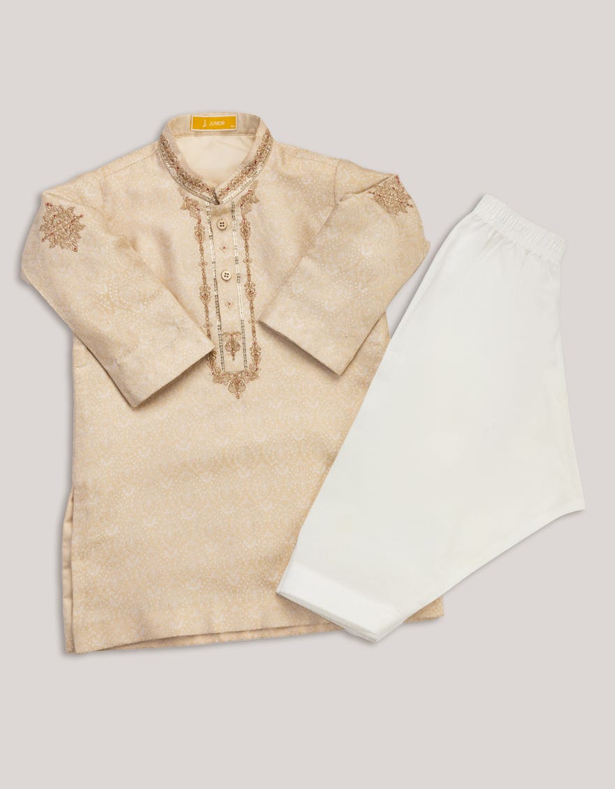 BEIGE BLENDED KAMEEZ SHALWAR