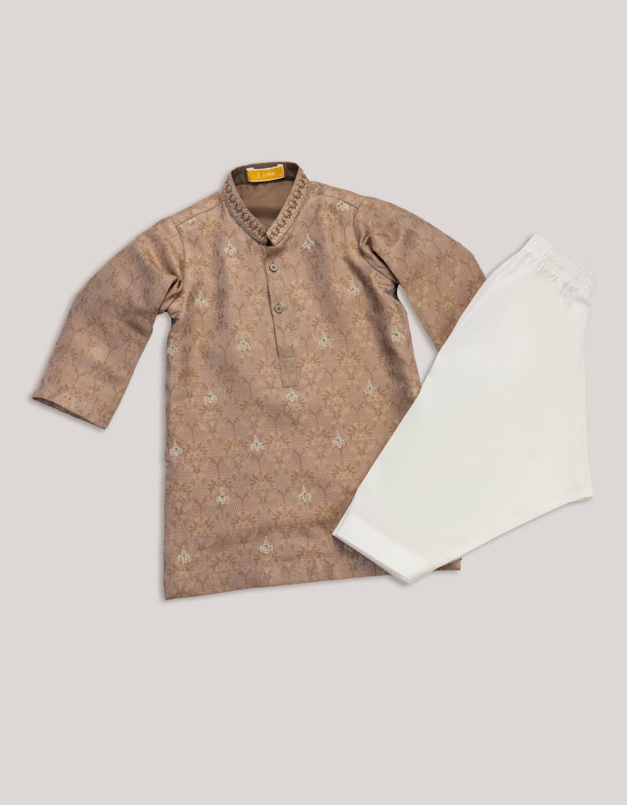 BROWN BLENDED KAMEEZ SHALWAR