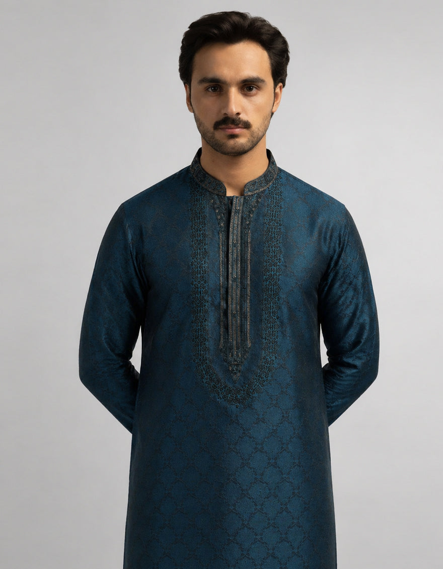TEAL BLUE BLENDED SPECIAL KURTA
