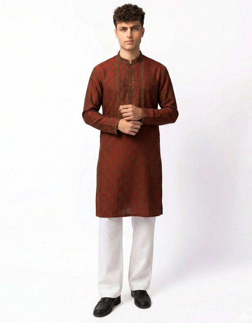 RED FORMAL KURTA