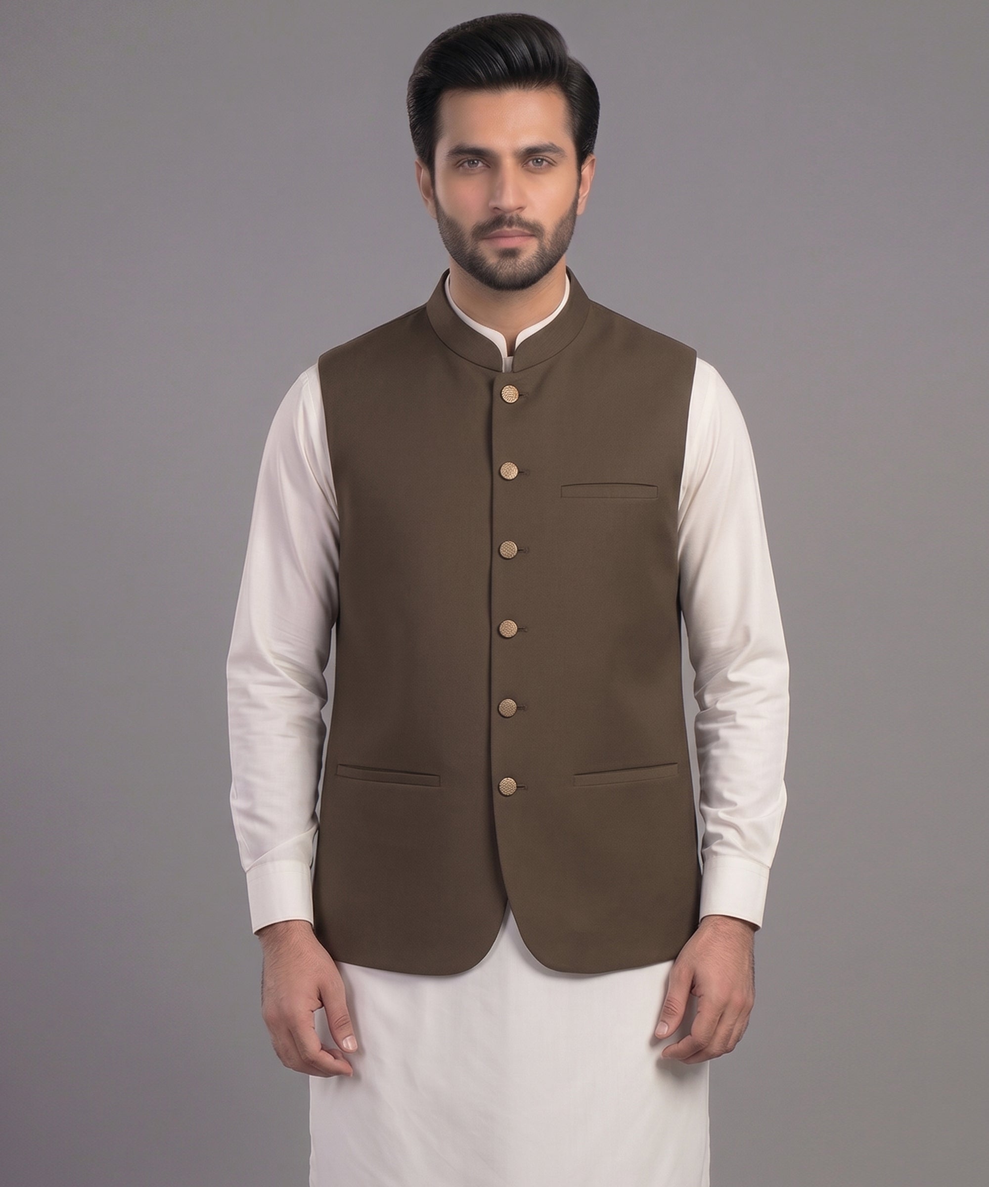 MEHNDI GREEN PLAIN WAISTCOAT