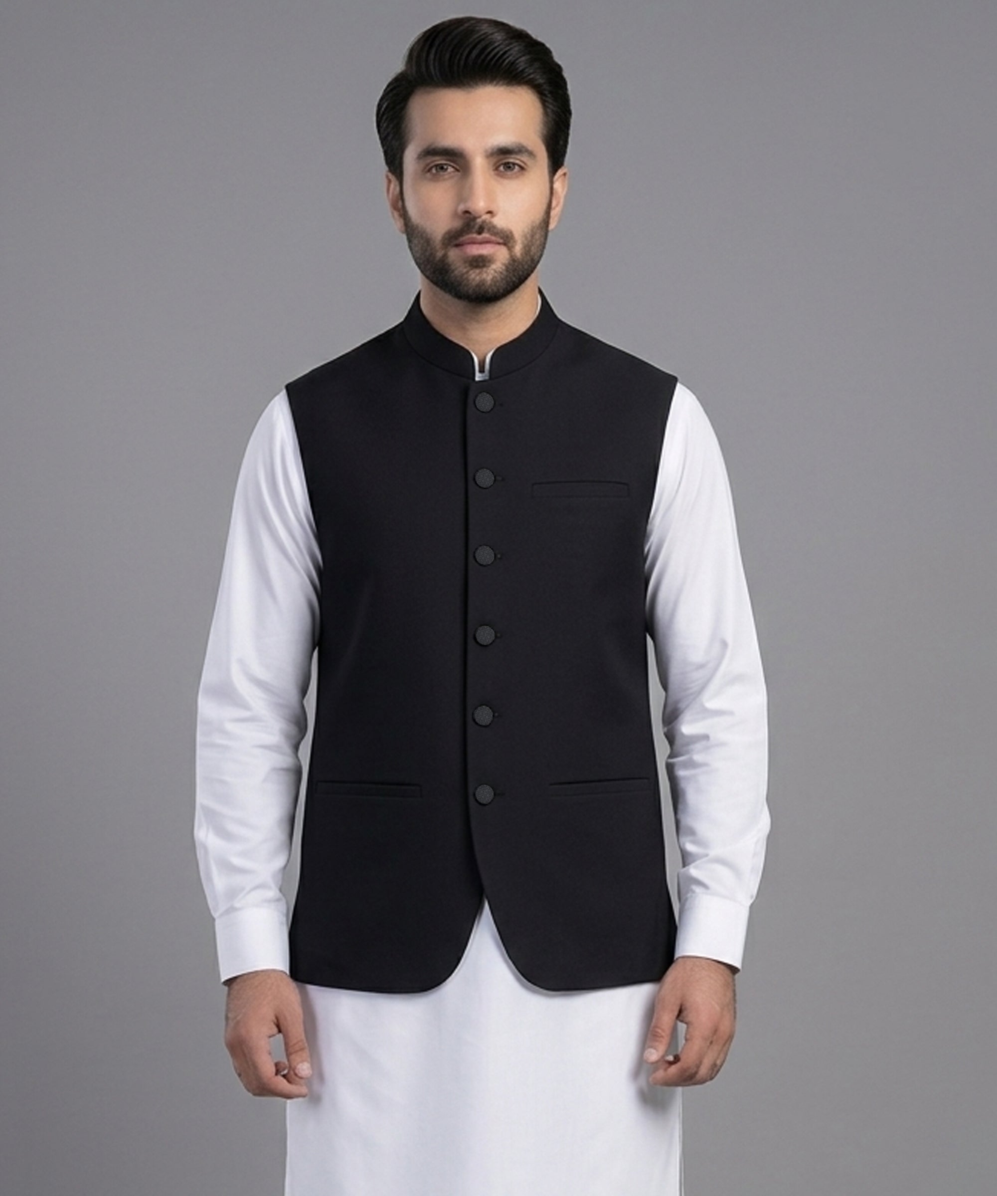 CHARCOAL GREY PLAIN WAISTCOAT