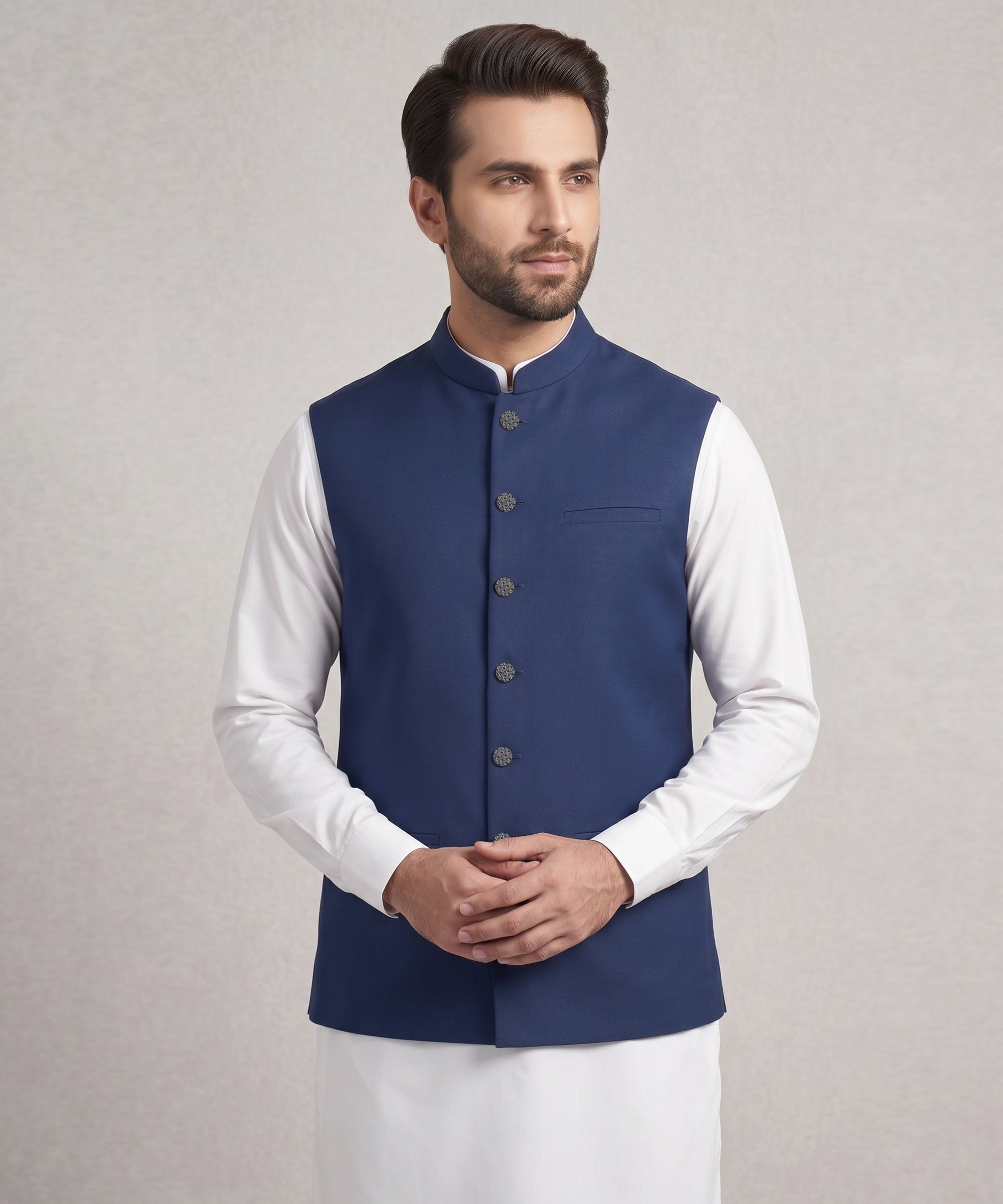 BLUE PLAIN WAISTCOAT